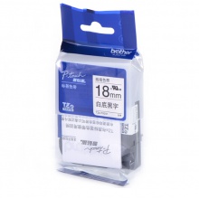 兄弟/brother TZe-FX241 18mm 线缆白底黑字标签色带