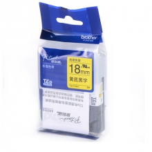 兄弟/brother TZe-FX641 18mm 线缆黄底黑字标签色带