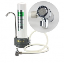 法兰尼/FLN 净水器家用厨房台式陶瓷活性炭复合滤芯净水器 简易小型自来水净水器 水龙头净水器FLN-T1 白色自助安装