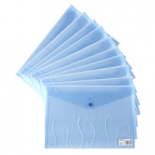 齐心/Comix A1707 10个装 A4时尚透明按扣袋/文件袋/公文袋