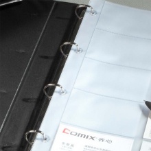 齐心/Comix A1613 黑色 600枚 商务名片册 大容量名片本 二段十格名片夹