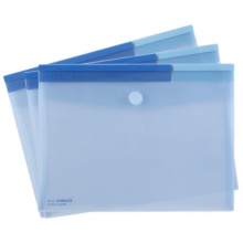 齐心/Comix A1707 蓝色 10个装 A4 粉彩粘扣袋/文件袋/资料袋