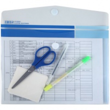 齐心/Comix A1707 蓝色 10个装 A4 粉彩粘扣袋/文件袋/资料袋