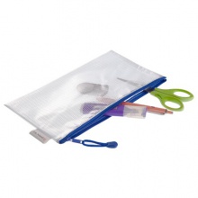 齐心/Comix A1159 增值税网格拉链袋 彩色文件袋