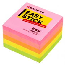 齐心/COMIX D7002EC 5本配色装荧光纸易事贴 76x76mm英寸100张/本