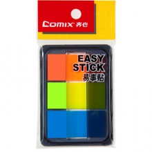 齐心/COMIX D7010EC 荧光膜指示标签 3个装 44x20mm英寸20张*3色