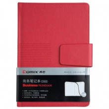 齐心/COMIX 146张25K 笔记本子磁扣皮面本办公记事本