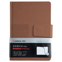 齐心/COMIX 146张25K 笔记本子磁扣皮面本办公记事本