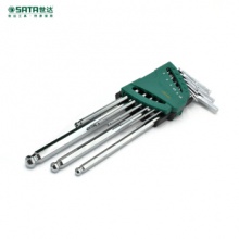 世达/（SATA）09101 9件套公制加长球头型内六角扳手套装公制特长加长平头球头内六角
