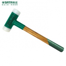 世达/（SATA） 胡桃木柄无反弹安装锤50mm 手动装修工具锤子防震橡皮榔头软性硬性锤头 92604 