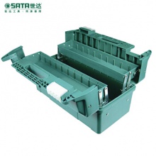 世达/（SATA）三翻斗塑料工具箱 17英寸多功能加厚尼龙包手提式五金工具包95166 