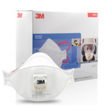 3M 9332 FFP3 折叠头戴式带呼吸阀防 尘口罩