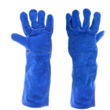 威特仕 / WELDAS 10-2054 彩蓝色长袖款电焊烧焊手套加长袖筒46cm防火耐磨隔热
