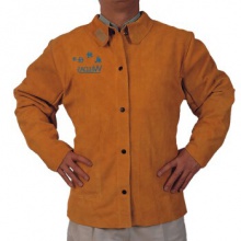 威特仕 / WELDAS 44-2130 金黄色全牛皮上身焊服电焊烧焊专用工服耐磨隔热抗火 