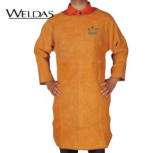 威特仕 / WELDAS 44-1847 金黄色 牛皮带袖电焊围裙100cm电焊烧焊专用皮围裙 
