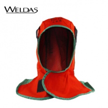 威特仕 / WELDAS 23-6690 火狐狸橙红色阻燃棉全护式披肩帽防金属焊火花飞溅阻燃头罩头套1个