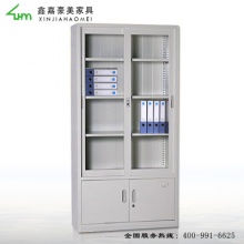 办公家具通体玻璃移门文件柜新款铁皮柜办公资料柜对开门书柜