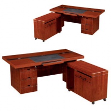 油漆密度板贴木皮办公桌小班台