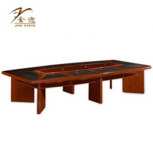 中式大型会议红棕色开会长桌培训室大型办公桌会议桌