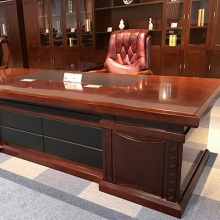 抗磨耐用原木胡桃色 中式老板办公大班桌