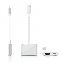 乐来乐/（Lemorele）苹果数字影音转换器 iPhone转接HDMI视频输出同屏器 苹果周边 白色