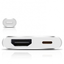 乐来乐/（Lemorele）苹果数字影音转换器 iPhone转接HDMI视频输出同屏器 苹果周边 白色