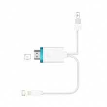 乐来乐/（Lemorele）有线手机同屏器lightning转hdmi连接电视投影仪车载投屏器手游同屏线 苹果有线同屏器 白色