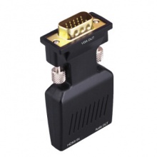 乐来乐/（Lemorele）HDMI转VGA转换器带音频口 高清视频转接头线适配器 电脑连接电视投影仪显示器 黑色 HDMI转VGA转接头