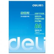 得力/deli 莱茵河 A4 70g 纯白 10包/箱 复印纸