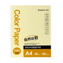 齐心/Comix C5984 A4 80g 浅黄 24包/箱 复印纸