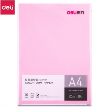 得力/deli 7757 A4 80g 浅红 5包/箱 复印纸