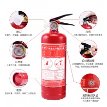 车载简易手提式灭火器 家用消防干粉灭火器车用不锈钢灭火器年检用品 大容量1kg1公斤装