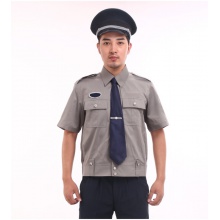 保安服短袖衬衣夏装物业小区保安工作制服套装男 蓝色衬衣